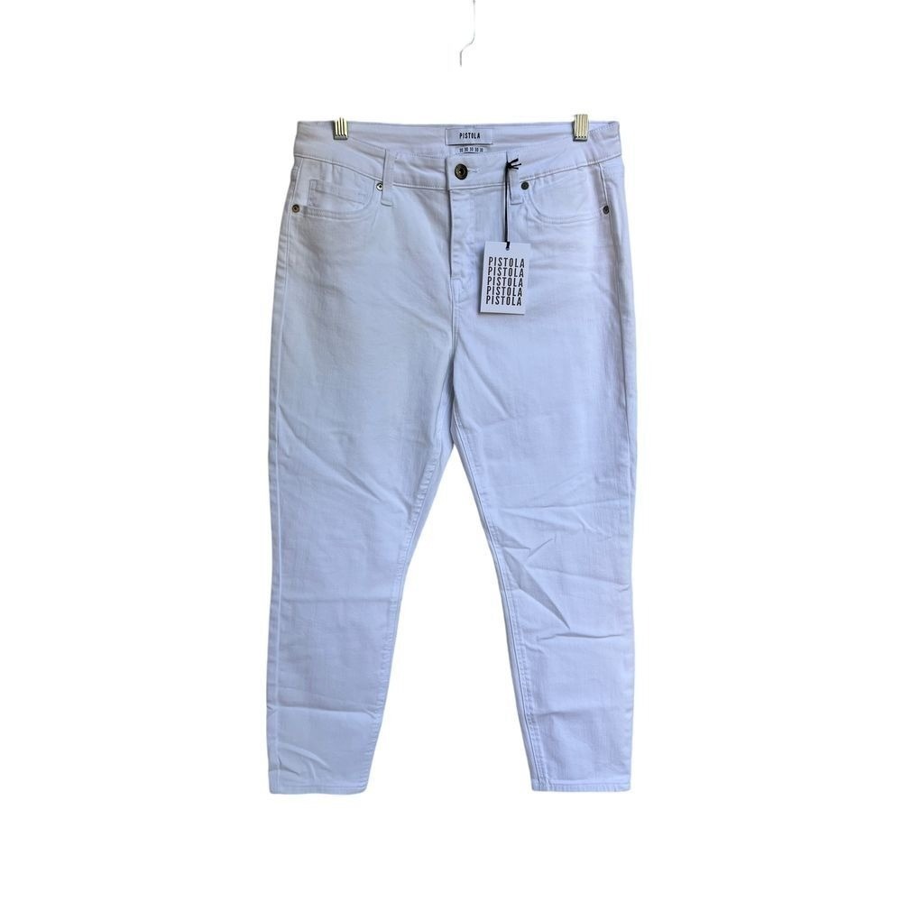 Pistola Oslo High Rise Skinny Jeans White Cropped Stretch Denim Size 30